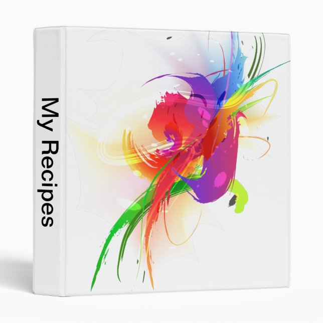 Abstract Rainbow Lorikeet Paint Splatters Binder (Front/Spine)