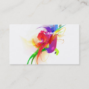 Abstract Rainbow Lorikeet Paint Splatters Business Card