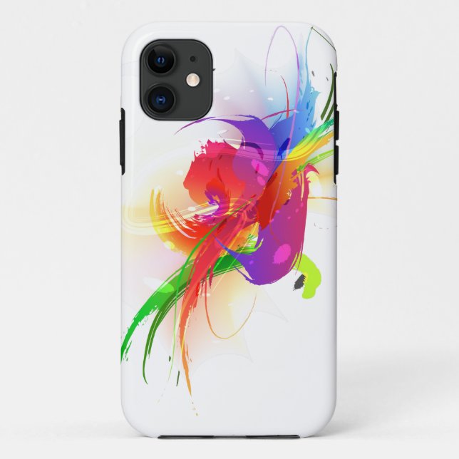 Abstract Rainbow Lorikeet Paint Splatters Case-Mate iPhone Case (Back)