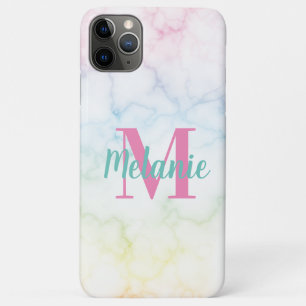 Abstract Rainbow Marble Pink Blue Yellow iPhone 11 Pro Max Case