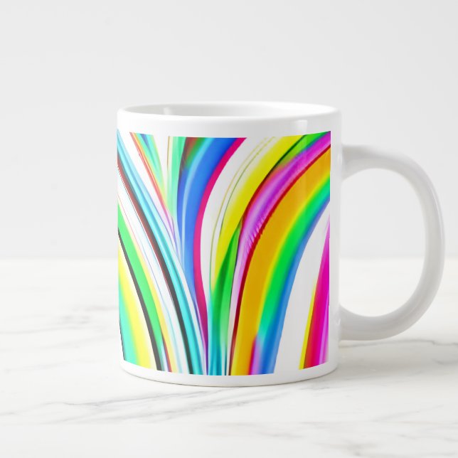 Abstract Rainbow Marbled Swirls Giant Coffee Mug (Right)