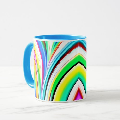 Abstract Rainbow Marbled Swirls Mug
