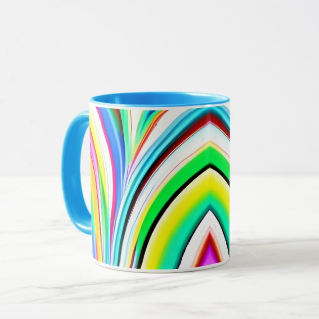Abstract Rainbow Marbled Swirls Mug (Front Left)