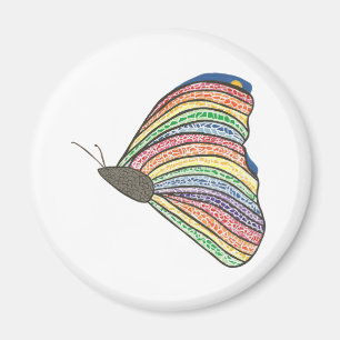 Abstract Rainbow Mosaic Painting Butterfly Magnets