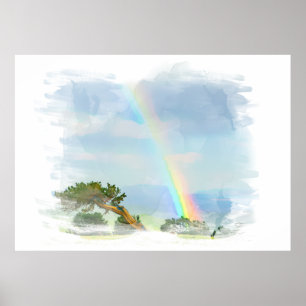 *~* Abstract Rainbow Mountains Ocean Artsy  AR11 Poster