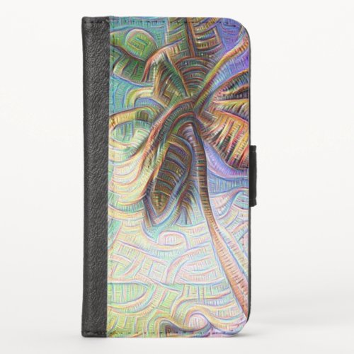Abstract Rainbow Palm iPhone X Wallet Case