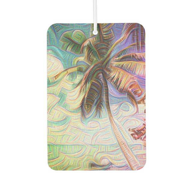 Abstract Rainbow Palm Tree on Isla Saona Caribbean Air Freshener (Front)