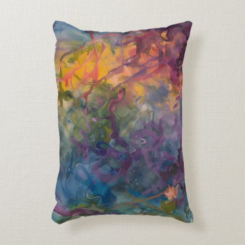 Abstract Rainbow Pattern Accent Pillow