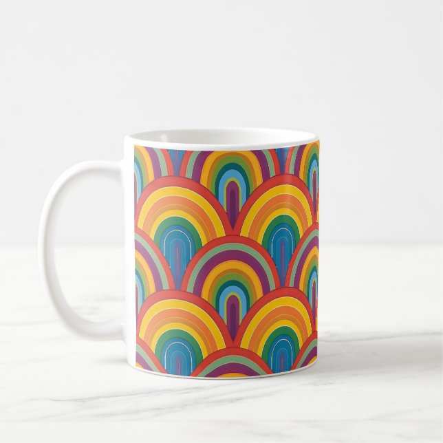Abstract Rainbow Pattern Coffee Mug (Left)