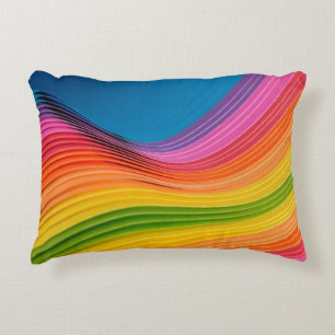 Abstract rainbow pattern texture accent pillow