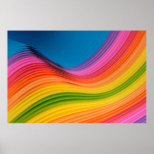 Abstract rainbow pattern texture poster