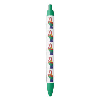 Abstract rainbow peace hand sign custom pens