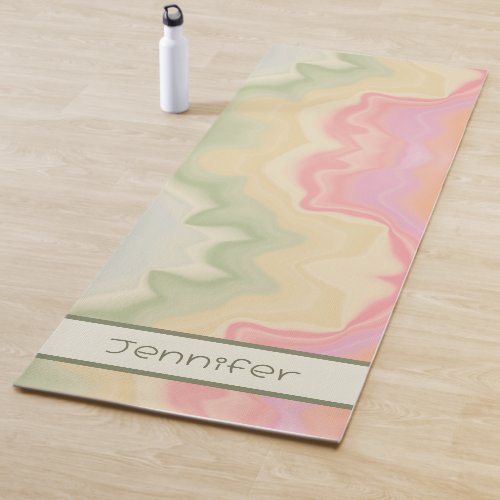  Abstract Rainbow Pretty Pastel Modern  Yoga Mat