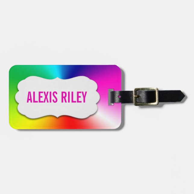 abstract rainbow prism with beveled tag (Front Horizontal)