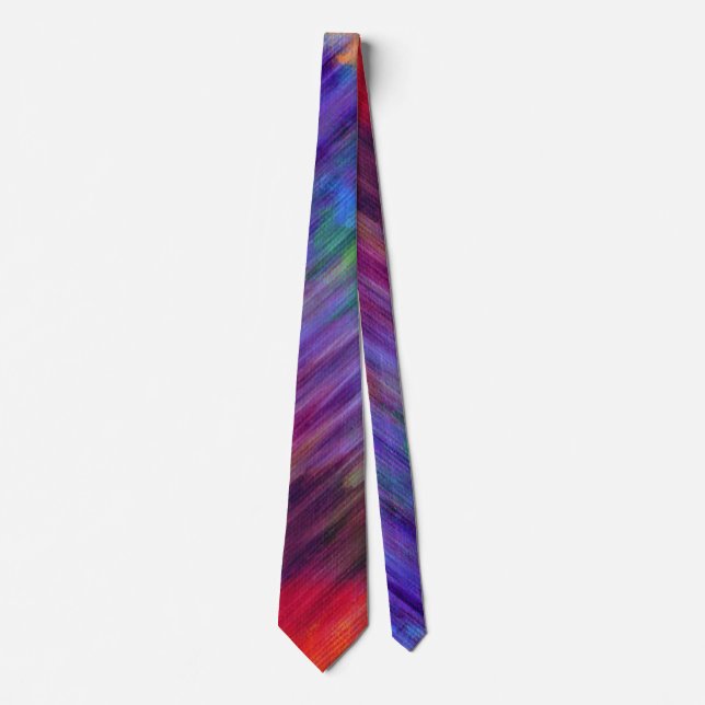 Abstract Rainbow Sketch Men's Neck Tie (Front)