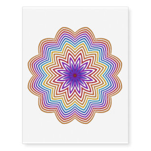 Abstract Rainbow Star Flower Temporary Tattoos