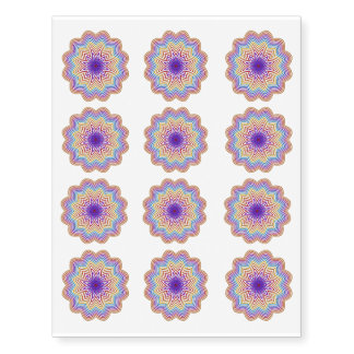Abstract Rainbow Star Flower Temporary Tattoos
