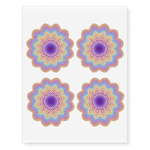 Abstract Rainbow Star Flower Temporary Tattoos