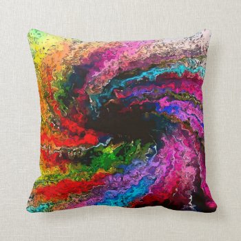 Abstract Rainbow Storm Grunge Art Throw Pillow by BOLO_DESIGNS at Zazzle