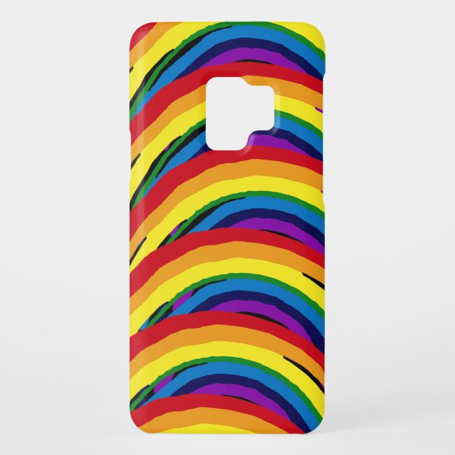 Abstract Rainbow Striped Galaxy S9 Case