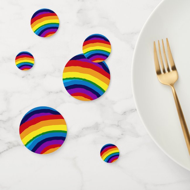 Abstract Rainbow Stripes Table Confetti