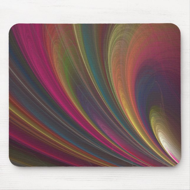 Abstract Rainbow Swirl Mouse Pad (Front)
