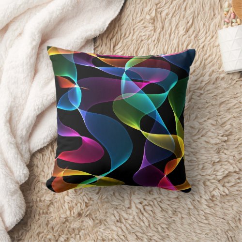 Abstract rainbow swirl pillow color designs