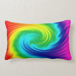 abstract rainbow swirl texture. lumbar pillow