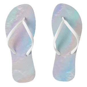 Abstract Rainbow Texture Flip Flops