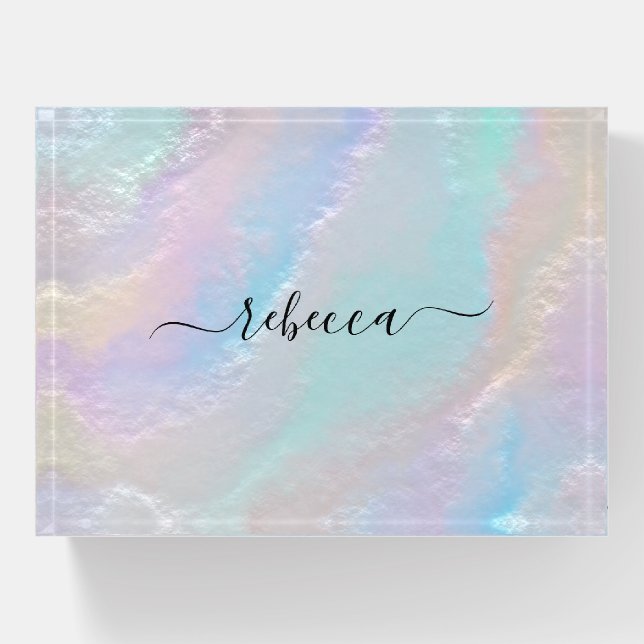 Abstract Rainbow Texture Paperweight (Front)