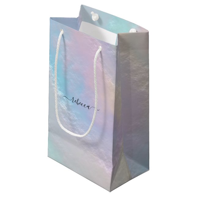 Abstract Rainbow Texture Small Gift Bag (Front Angled)
