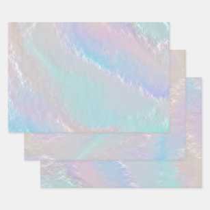 pastel pearl holographic wrapping paper | Zazzle