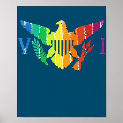 Abstract Rainbow United States Virgin Islands Poster