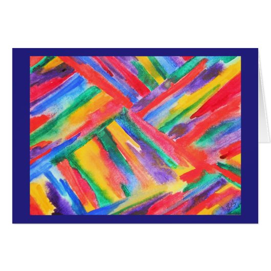 Abstract rainbow watercolor cards (Front Horizontal)