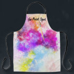 Abstract Rainbow Watercolor Paint | Monogram Apron<br><div class="desc">Design features an allover splatter of paint in cheerful colors, with your name or choice of personalization. Trendy monogrammed design. Classy and fashionable this apron makes the perfect fashion accessory. Add your custom wording to this design by using the "Edit this design template" boxes on the right hand side of...</div>