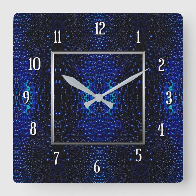 Abstract Raindrops Pattern Square Wall Clock (Front)