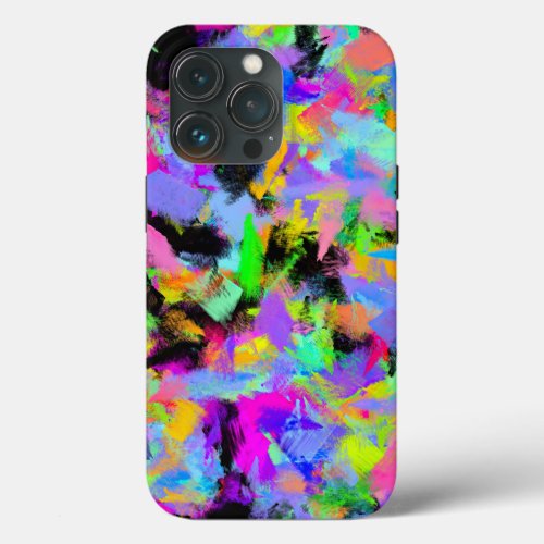 Abstract Random Messy Paint Color Explosion iPhone 13 Pro Case