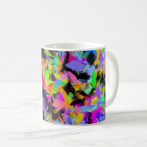 Abstract Random Messy Paint Color Explosion Coffee Mug