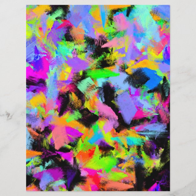 Abstract Random Messy Paint Color Explosion Paper (Front)