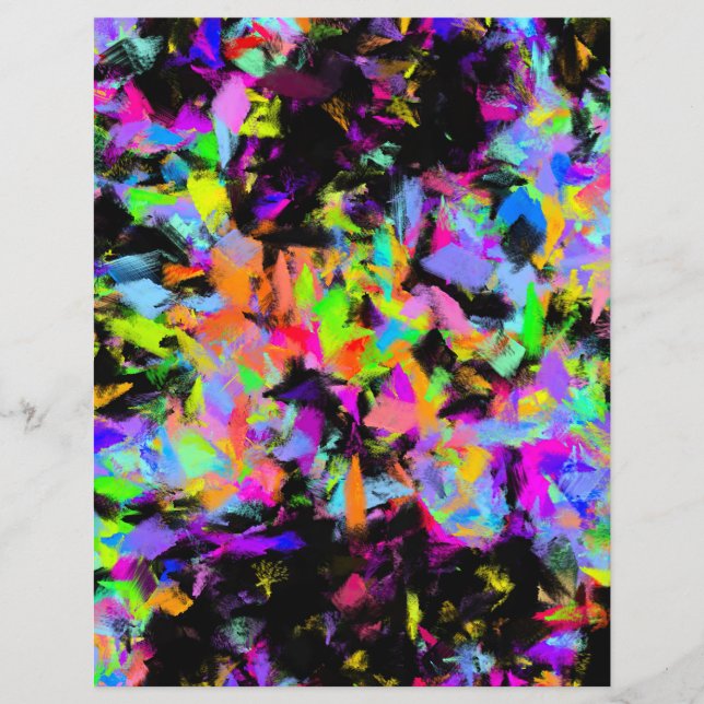 Abstract Random Messy Paint Color Explosion Paper (Front)