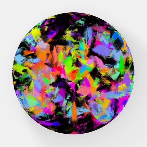 Abstract Random Messy Paint Color Explosion Paperweight