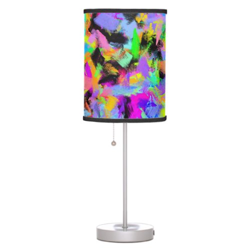 Abstract Random Messy Paint Color Explosion Table Lamp