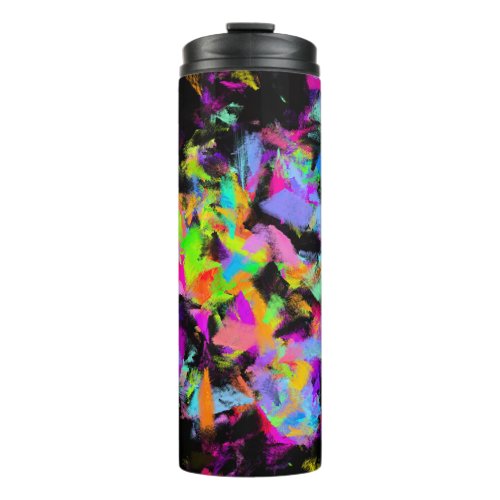 Abstract Random Messy Paint Color Explosion Thermal Tumbler