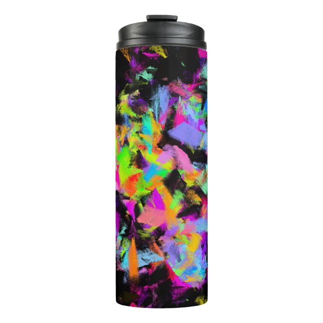 Abstract Random Messy Paint Color Explosion Thermal Tumbler (Front)