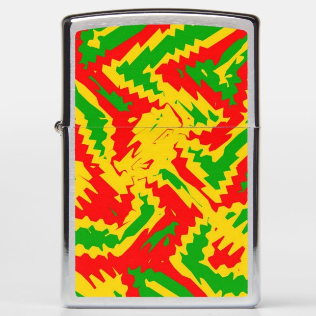 Abstract Rasta Pattern Zippo Lighter (Front)