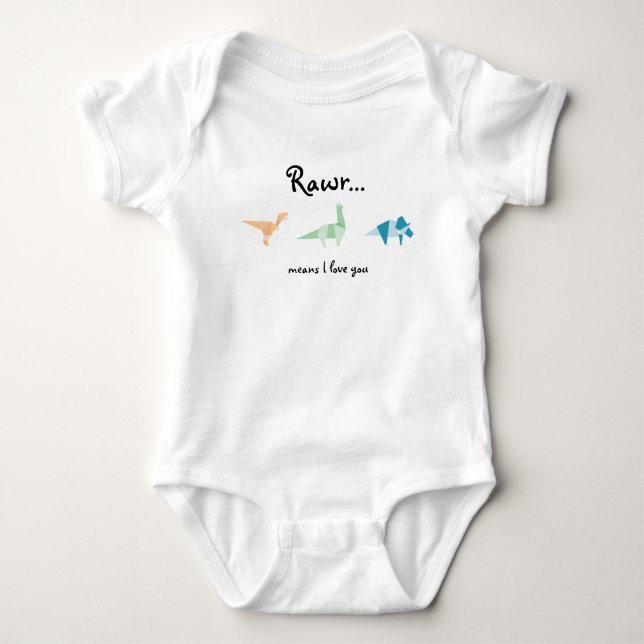 Abstract Rawr Means I Love You Dinosaurs Baby Bodysuit (Front)