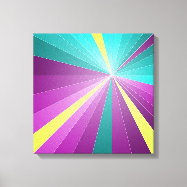 Abstract rays Colorful vibrant Geometric Funky Canvas Print (Front)