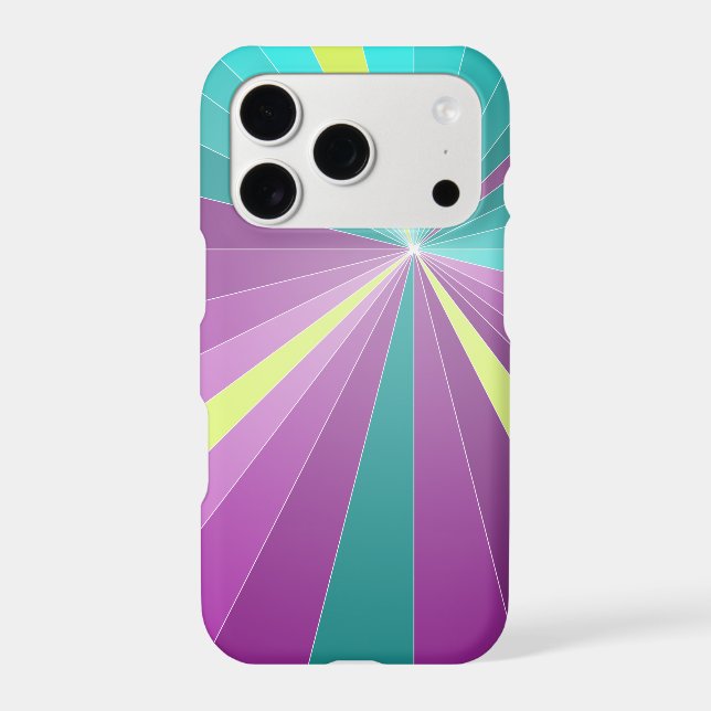 Abstract rays Colorful vibrant Geometric Funky Iphone Case (Back)