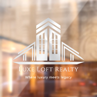 Abstract Real Estate Logo | Silver Window Cling