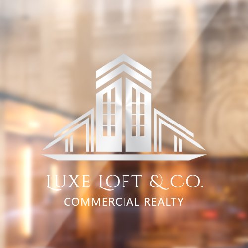 Abstract Real Estate Logo | Silver Window Cling